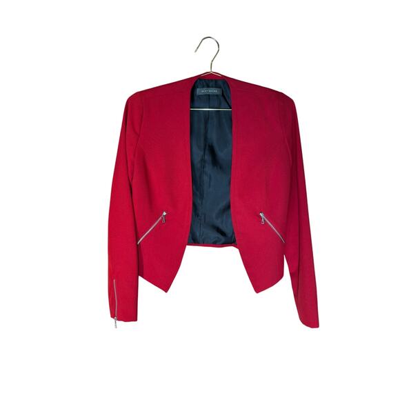 Vintage Y2K Red Suzy Shier Blazer with Zipper Details Sz XS - Picture 1 of 8